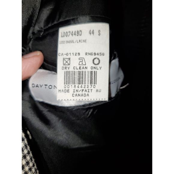 Fiori Men's Suit Jacket Gingham Print Virgin Wool Marshall Fields Size 44 - Picture 8 of 10